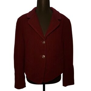 Vintage CRISTINA Wool Cashmere Cropped Blazer Jacket Luxury Dark Academia WomenL